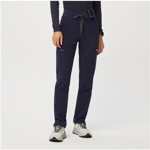 Figs High Waisted Yola Skinny Scrub Pants in Navy size S PETITE